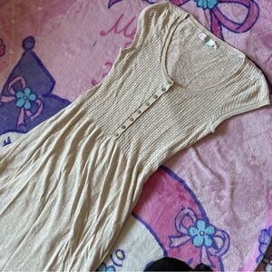 Sleeveless Beige Knit Dress